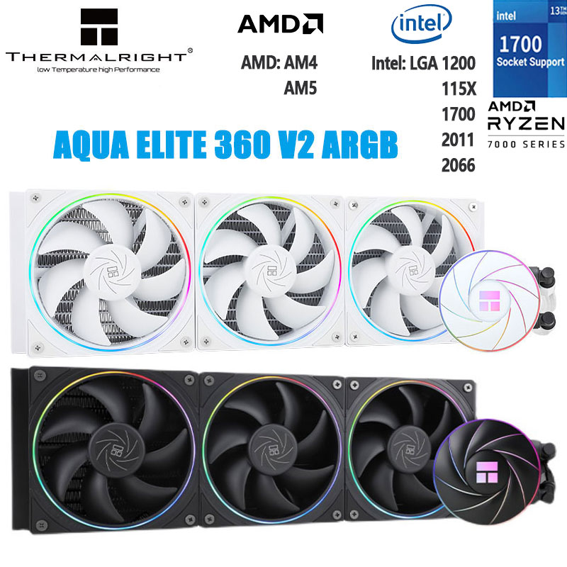 Aio Liquid Cooler - Thermalright Aqua Elite 360 V2ระบายความร้อนด้วยน้ำสีขาว argh